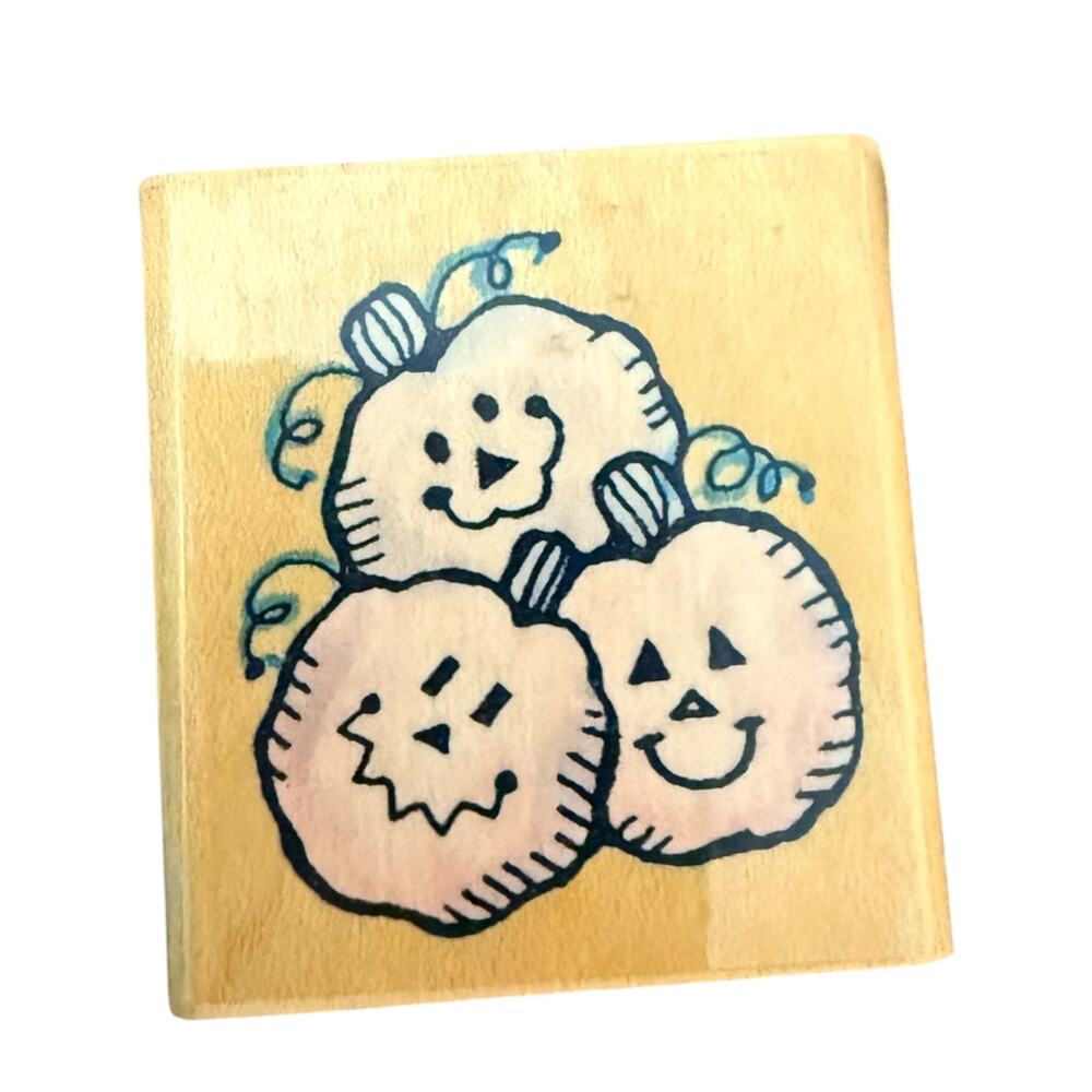 Penny Black 3 Pumpkins 180C Halloween Rubber Stamp